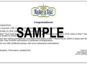 Name a Star Gift Certificate